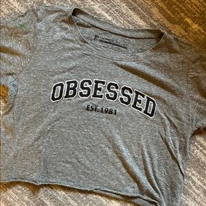 Prince Peter Gray Graphic Tee with 'Obsessed' Print